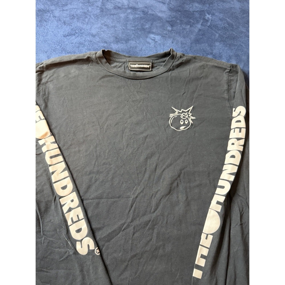 The Hundreds Long Sleeve Mens XL Black Streetwear Y2K Embroidered Adam Bomb Tee